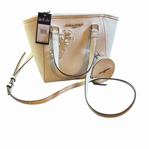 Karl Lagerfeld Handbags - Karl Lagerfeld White Floral Shoulder Bag